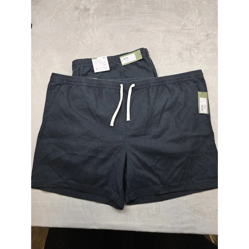 Lot‎ of 2 Goodfellow Pull-On Shorts Mens 5XL Big Tall Charcoal Gray Cotton NEW